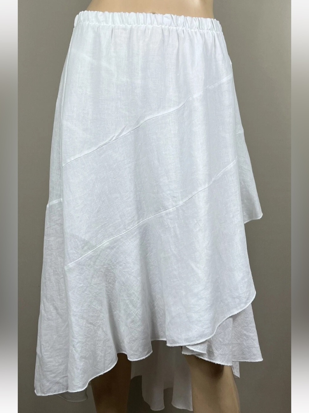 Laura Bianchi White Linen Skirt  Size XL